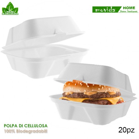 PIATTI BIO PANINO 15X15X8,5 20PZ