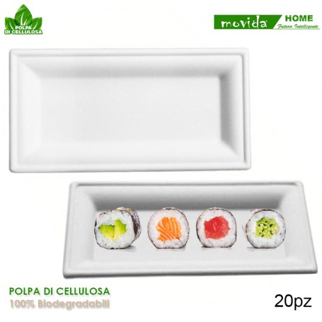 PIATTI BIO RETT.SUSHI 26X12 PZ20 PO