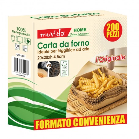 MOVIDA CARTA FORNO 200PZ 20X20X4,5